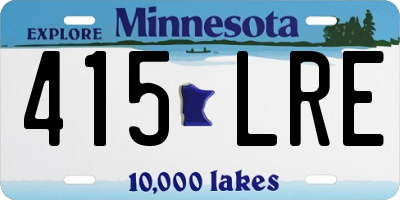 MN license plate 415LRE