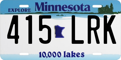 MN license plate 415LRK