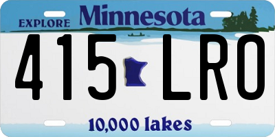 MN license plate 415LRO