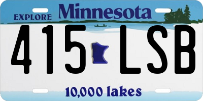 MN license plate 415LSB