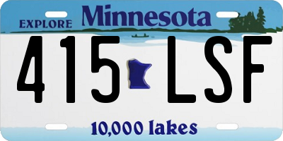MN license plate 415LSF