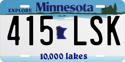 MN license plate 415LSK