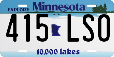 MN license plate 415LSO