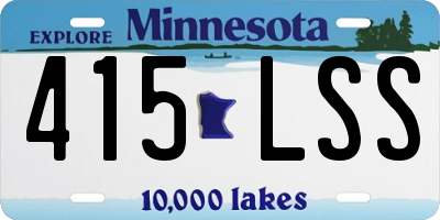 MN license plate 415LSS