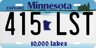 MN license plate 415LST