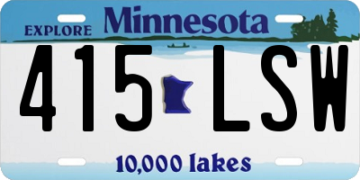 MN license plate 415LSW