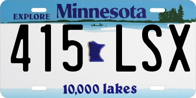 MN license plate 415LSX