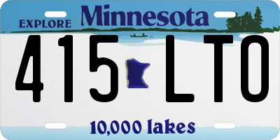 MN license plate 415LTO