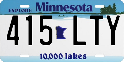 MN license plate 415LTY