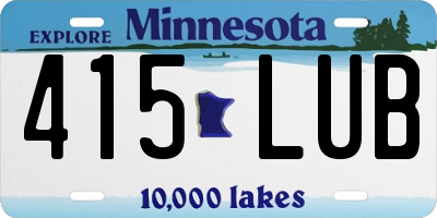 MN license plate 415LUB