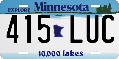 MN license plate 415LUC