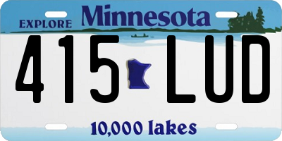 MN license plate 415LUD