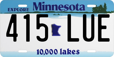 MN license plate 415LUE