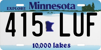 MN license plate 415LUF