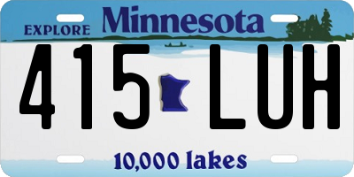 MN license plate 415LUH