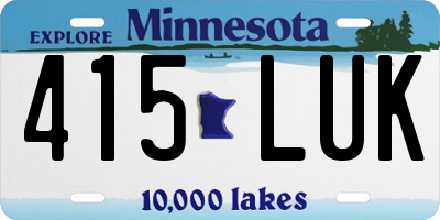 MN license plate 415LUK