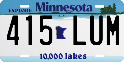 MN license plate 415LUM