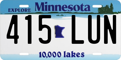 MN license plate 415LUN