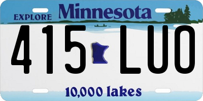 MN license plate 415LUO