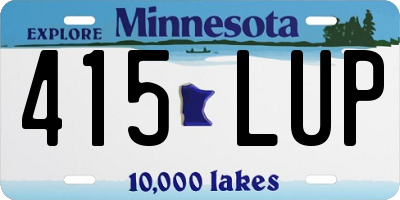 MN license plate 415LUP