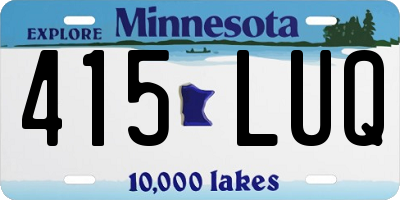 MN license plate 415LUQ