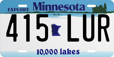 MN license plate 415LUR