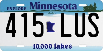 MN license plate 415LUS