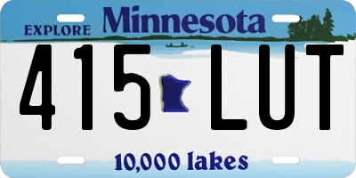 MN license plate 415LUT