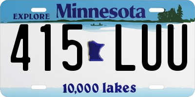 MN license plate 415LUU
