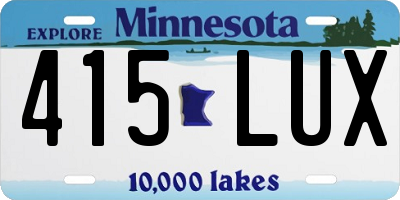 MN license plate 415LUX