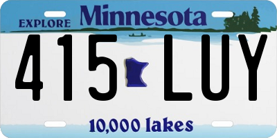 MN license plate 415LUY
