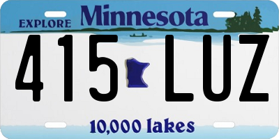 MN license plate 415LUZ