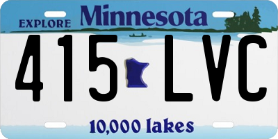 MN license plate 415LVC