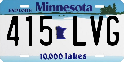 MN license plate 415LVG