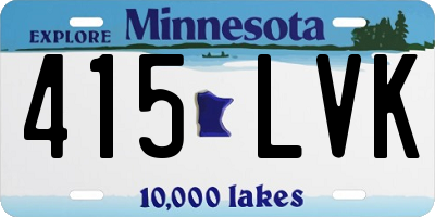 MN license plate 415LVK