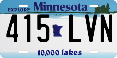 MN license plate 415LVN