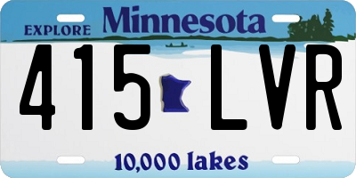MN license plate 415LVR