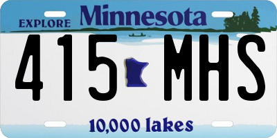 MN license plate 415MHS