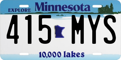 MN license plate 415MYS