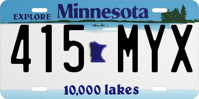 MN license plate 415MYX