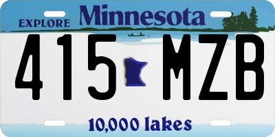 MN license plate 415MZB