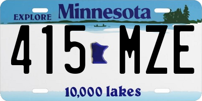 MN license plate 415MZE