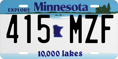 MN license plate 415MZF