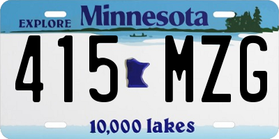 MN license plate 415MZG