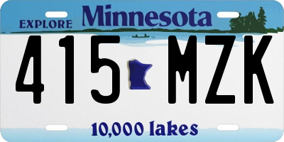 MN license plate 415MZK