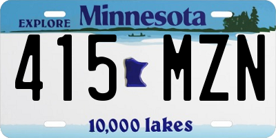 MN license plate 415MZN