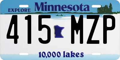 MN license plate 415MZP
