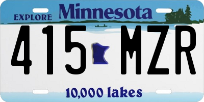 MN license plate 415MZR
