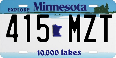 MN license plate 415MZT