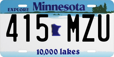 MN license plate 415MZU